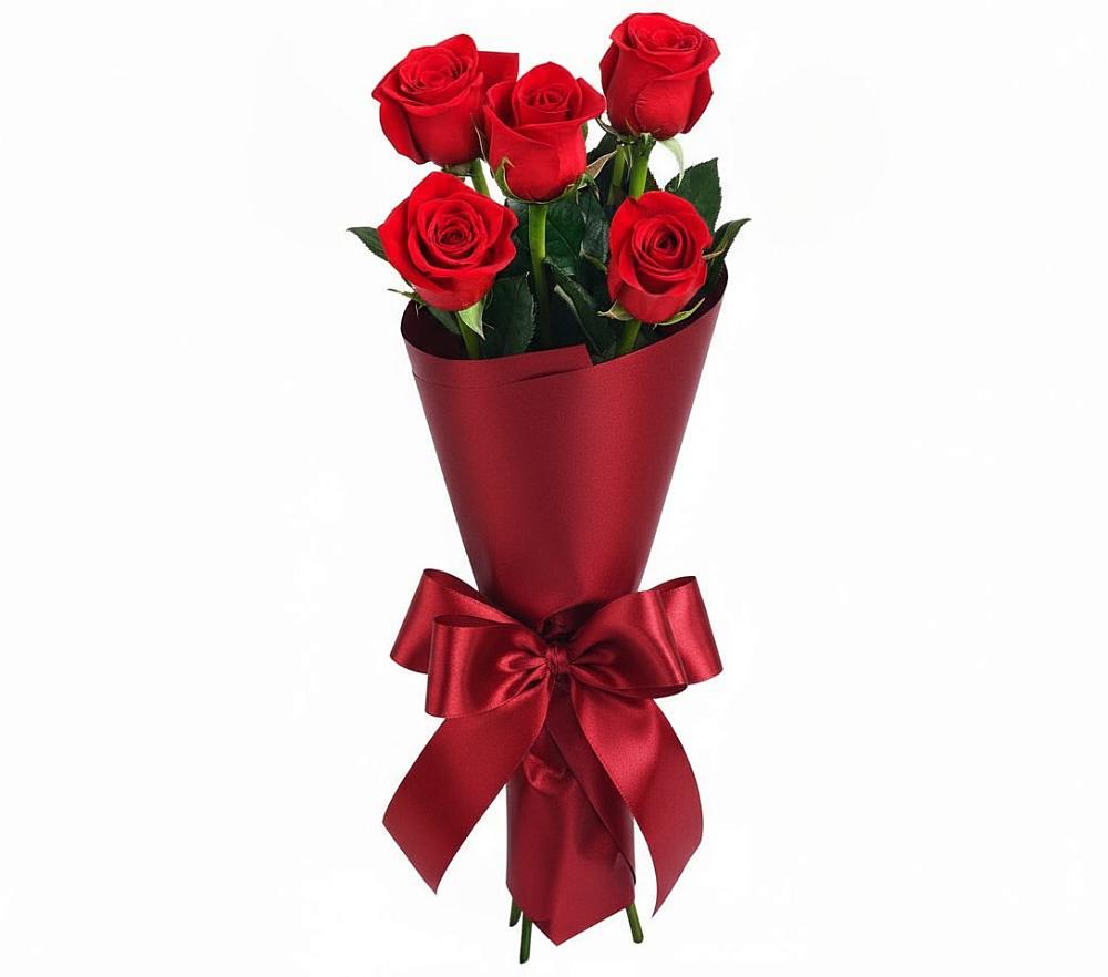 Букет 5 Красных роз Эдлесс Лав в Стрелке