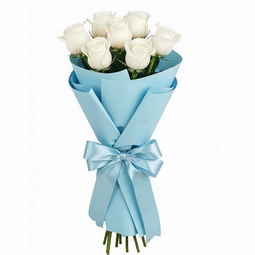 Букет 7 белых роз Проуд в Стрелке