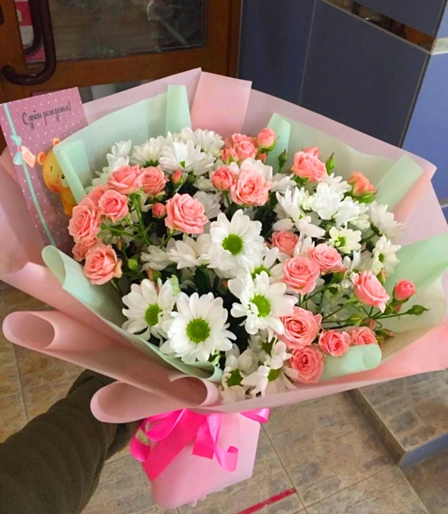 Букет цветов из: Розы и Хризантемы в Стрелке