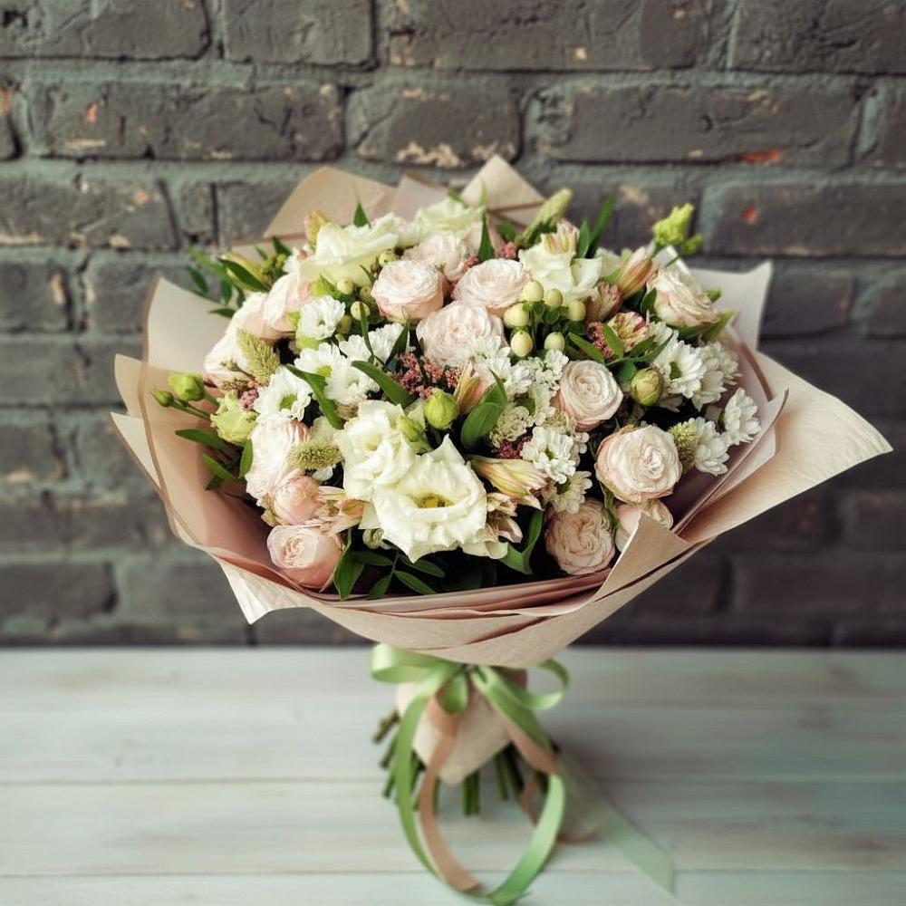 Букет цветов из: Альстромерии, Розы и Хризантемы в Стрелке