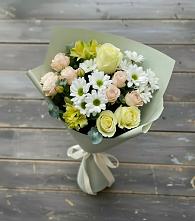 Букет цветов из:  Альстромерии, Розы и Хризантемы в Стрелке
