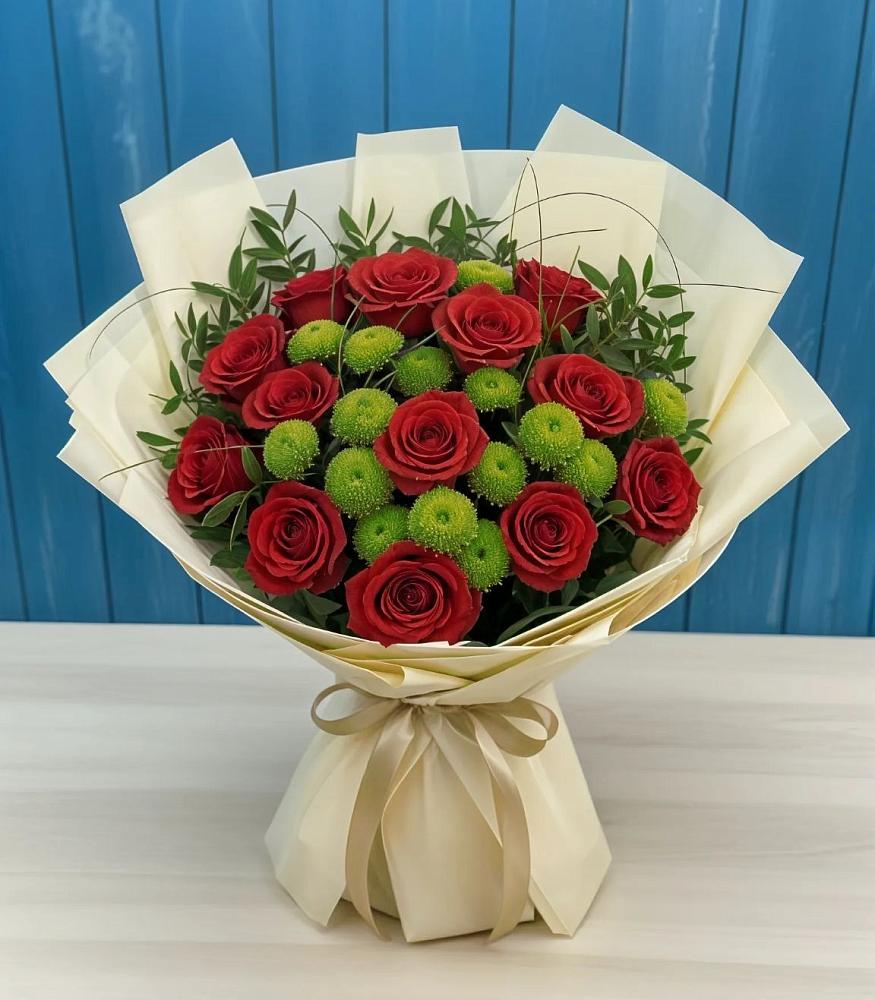 Букет цветов из: Розы и Хризантемы в Стрелке