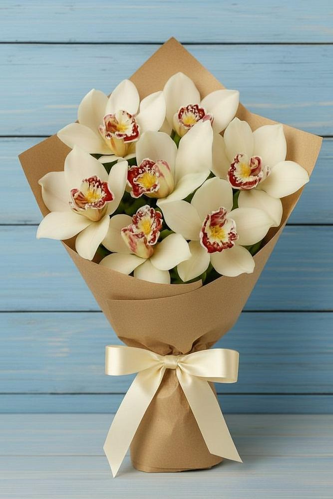 Букет цветов из: Орхидеи и Розы в Стрелке